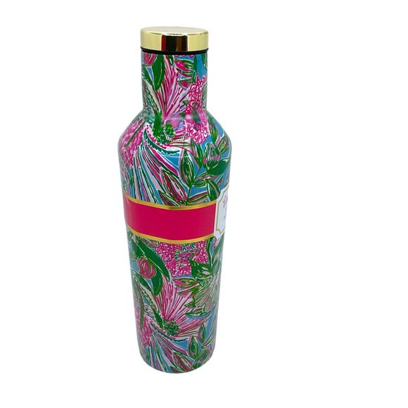 Lilly Pulitzer Water Bottle 18 oz Floral Scene Stainless Steel "Coming In Hot" - Picture 4 of 5
